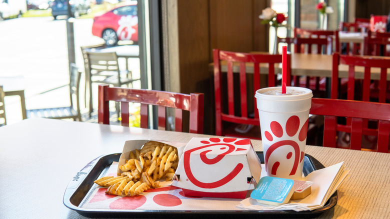 Chick-fil-A food in the dining room