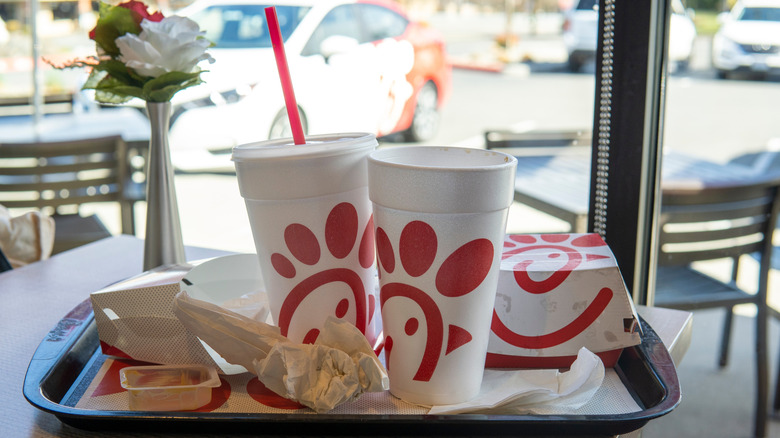 An eaten Chick-fil-A meal