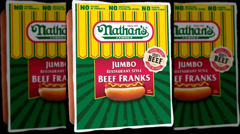 Nathan's Famous jumbo restaurant-style beef franks