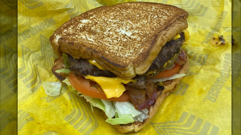 Whataburger burger on Texas toast