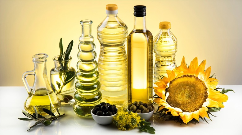 assorted oils displayed together
