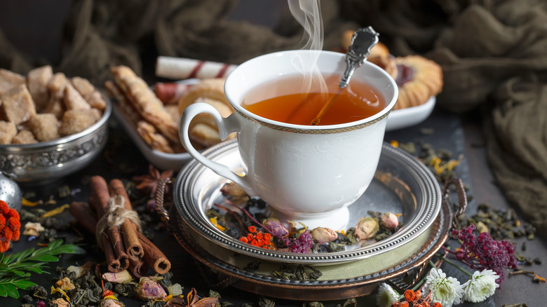 green tea in white cup