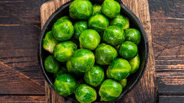 Cooked sprouts in a bowl