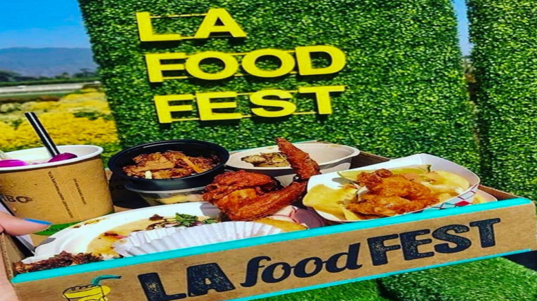 Green wall with LA Food Fest