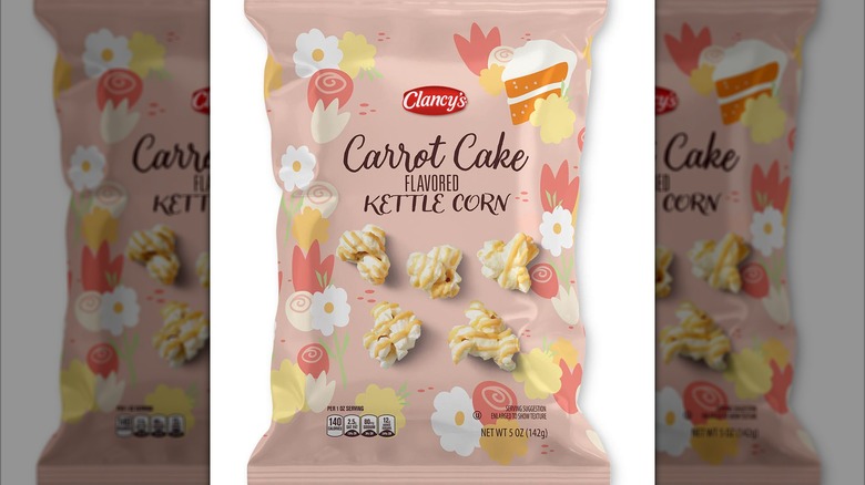 Bag of Clancy's carrot cake flavored kettle corn