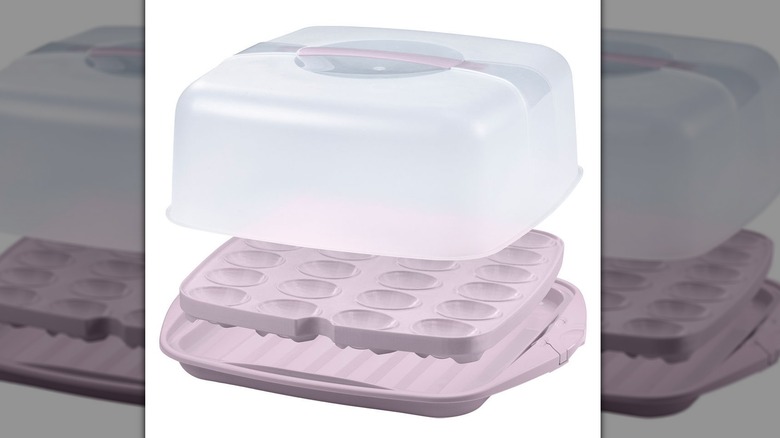 Plastic cake, muffin, and egg storage container