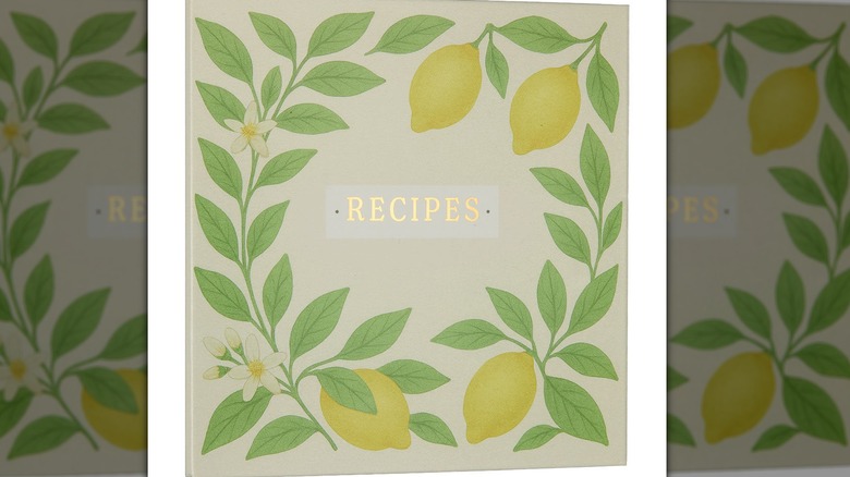 Recipe book with lemon and leaf design