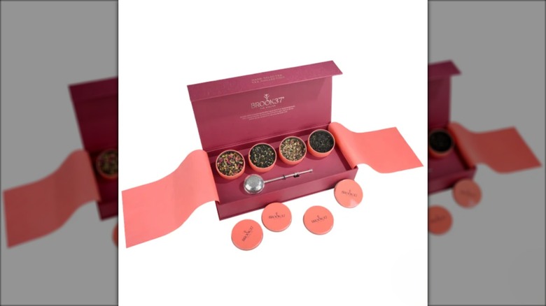 gift box containing assortment of tea
