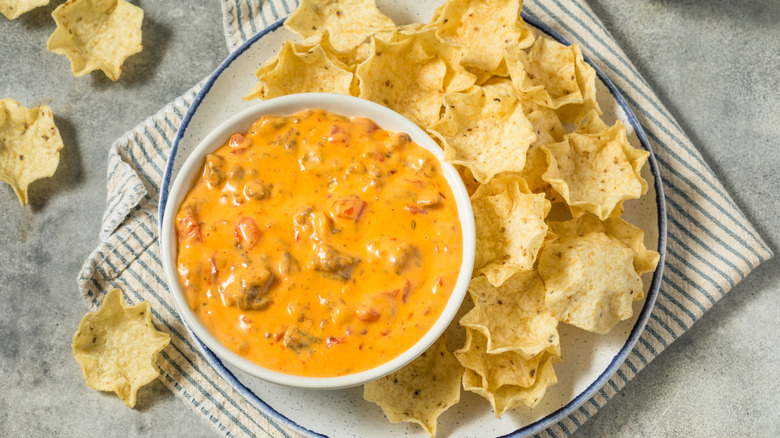 Queso with tortilla chips