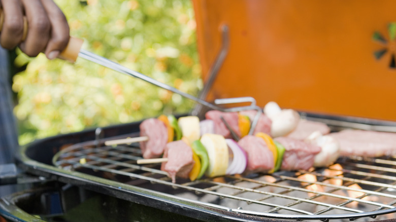 kabobs on barbecue grill