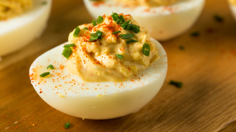 deviled egg close up