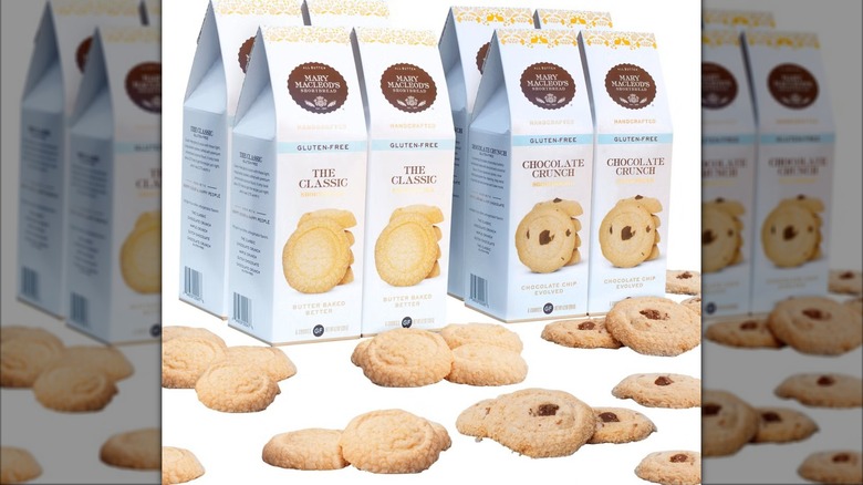 Multiple boxes of shortbread cookies in variety pack.