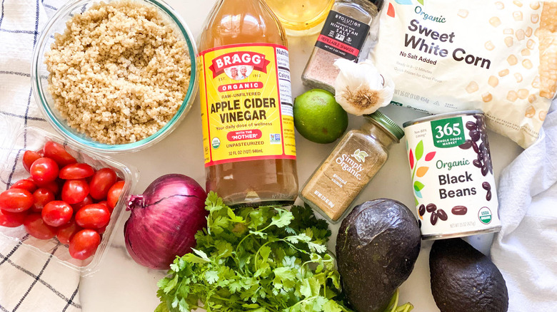 Mexican quinoa salad ingredients