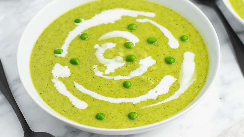 green soup in bowl