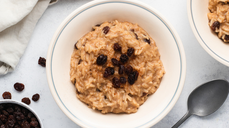 rice pudding with raisins