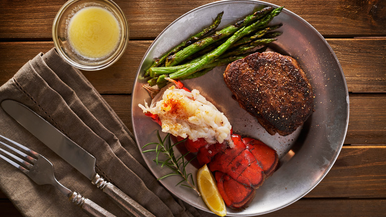 Filet mignon and lobster tail