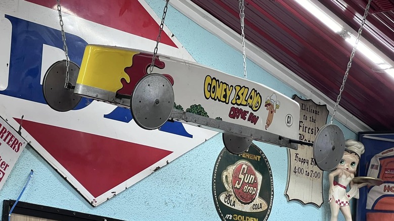 Interior sign at restaurant