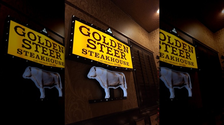 Interior sign at Golden Steer