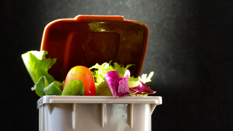 Food in garbage can 