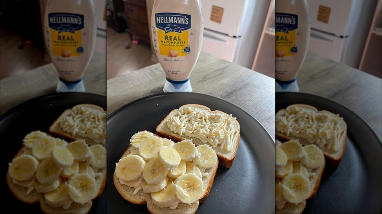 Banana and mayonnaise sandwich