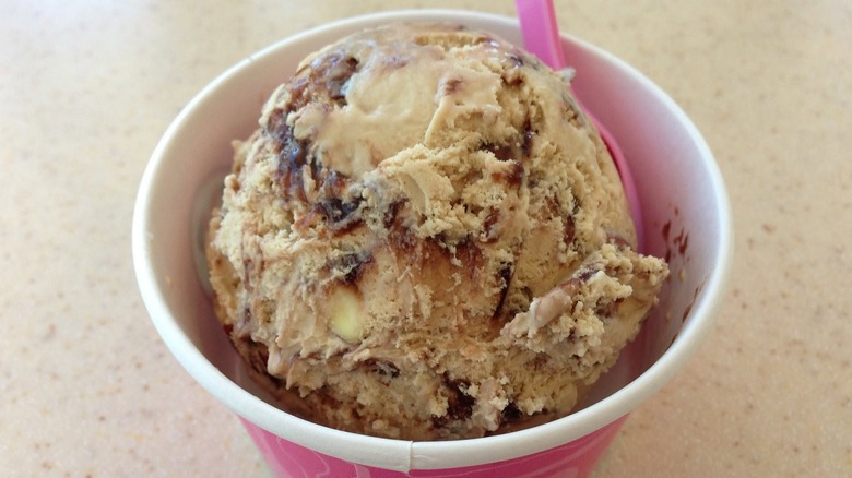 Jamoca Almond Fudge ice cream in tub