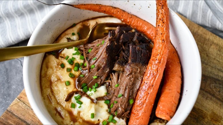 braised sirloin tip roast bowl