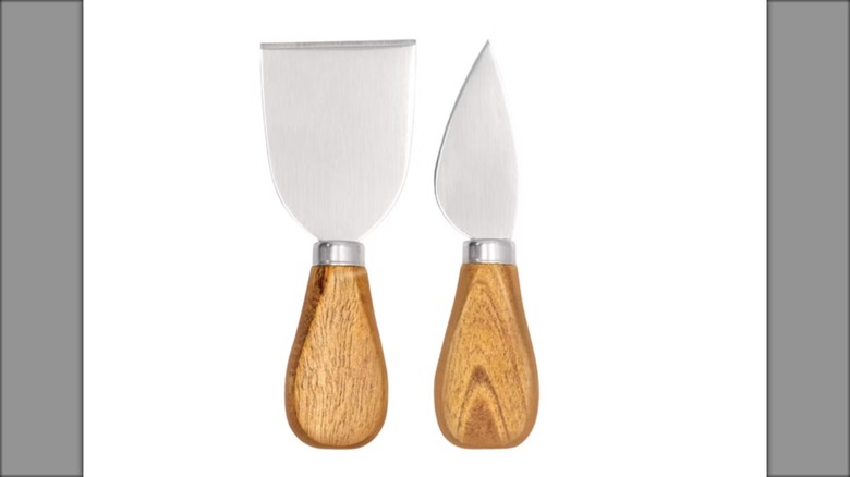 wood handled utensils for carving cheese