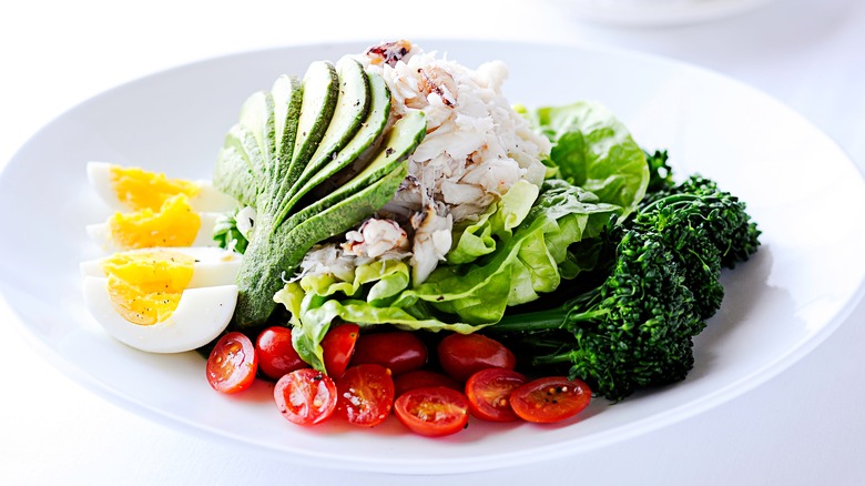 Crab Louie salad on table