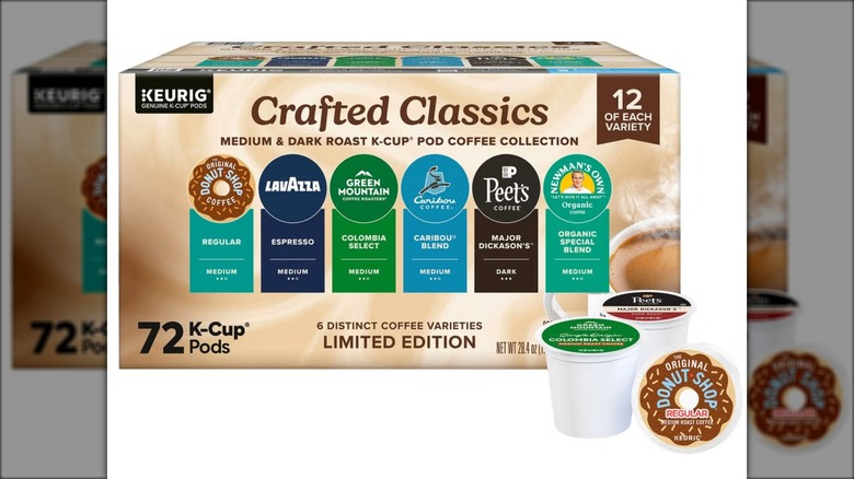 Variety pack of K-Cup coffee pods.