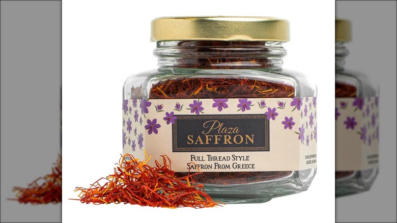 Jar of saffron threads.