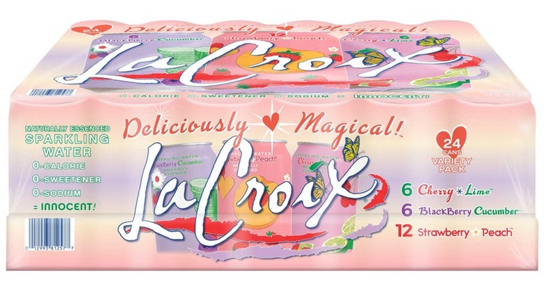 Variety pack of LaCroix sparkling water.