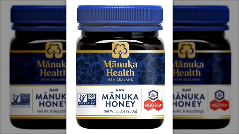 Jar of manuka honey.