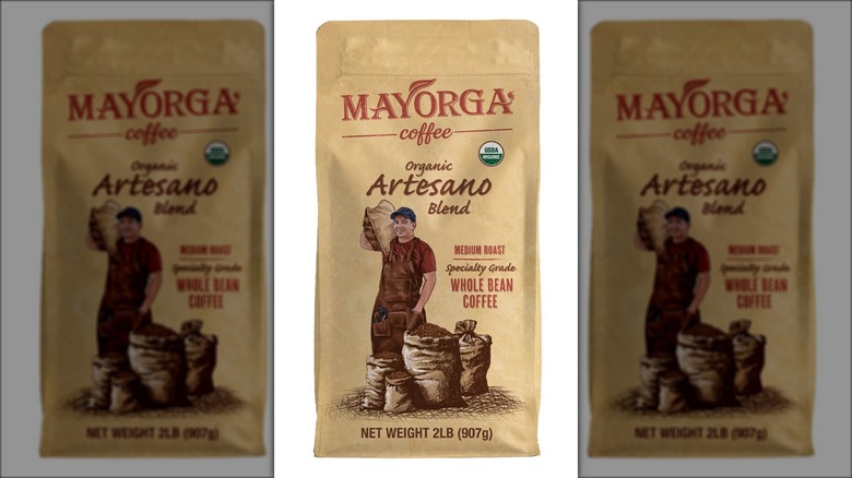 Bag of whole bean coffee.