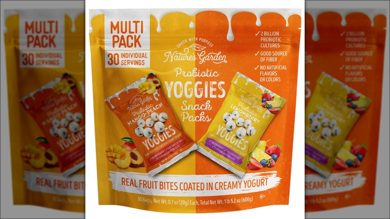 Variety pack of yogurt-covered fruit snacks.