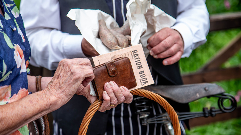 elderly people with ration book