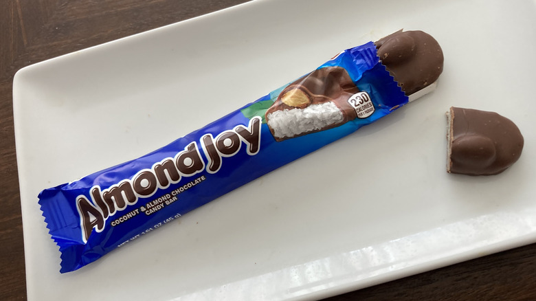 Almond Joy bar shown on plate