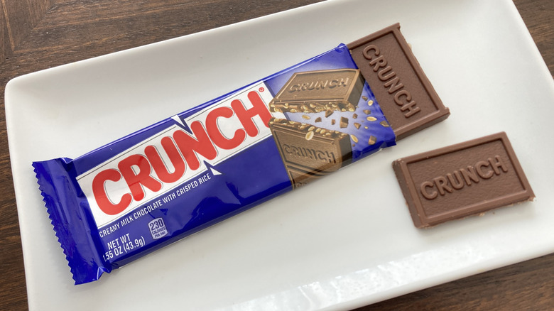 Nestle Crunch bar with segment removed