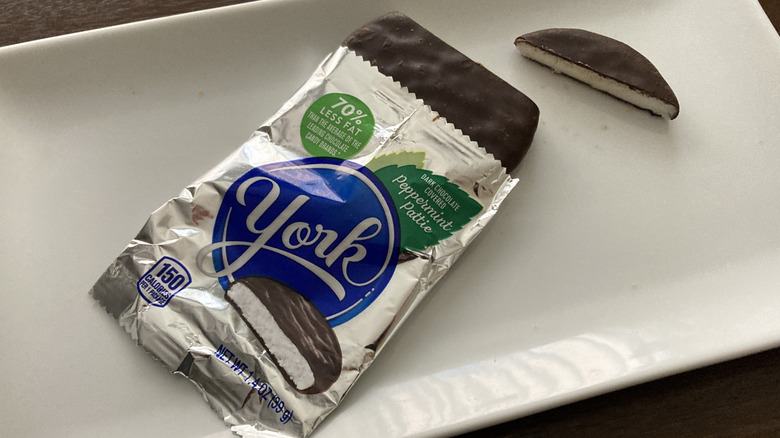 York Peppermint Pattie served on platter