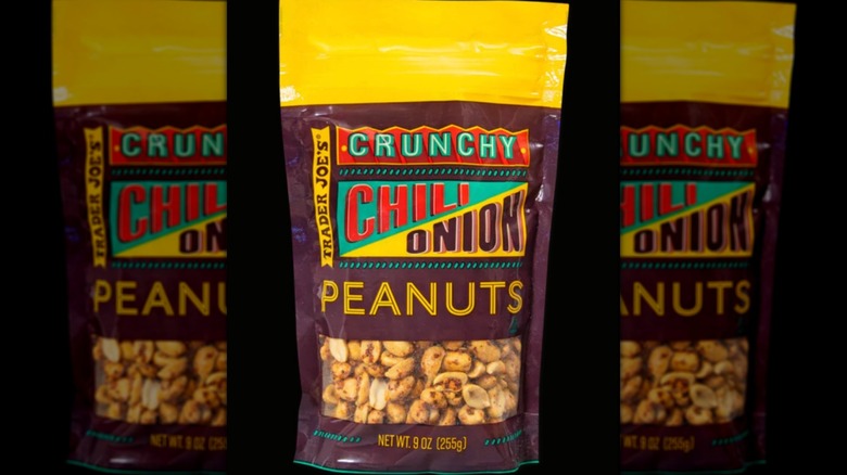 bag of Trader Joe's crunchy chili onion peanuts