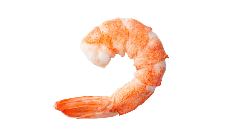 a cooked shrimp isolated on white background