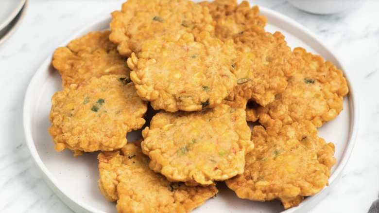 Plate of Crispy Corn Fritters
