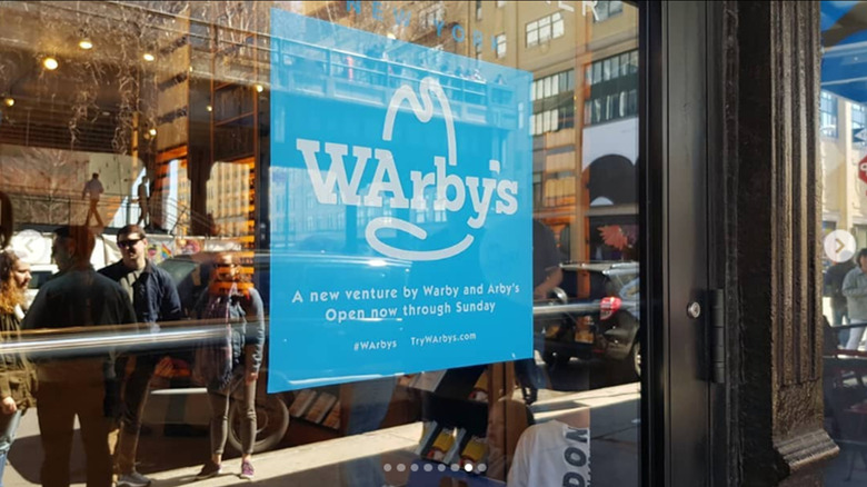 sign for WArbys April Fools joke