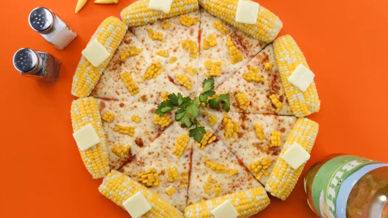 Little Caesars pizza with corncob crust
