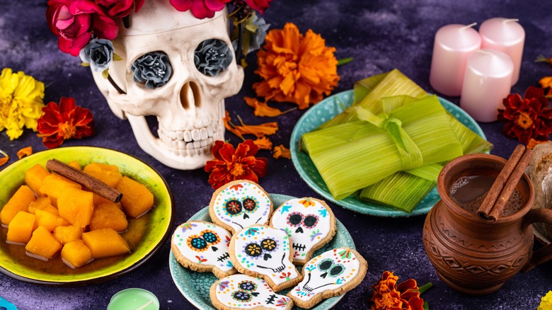 tamales calabaza en tacha skulls mexican hot chocolate sugar skull cookies