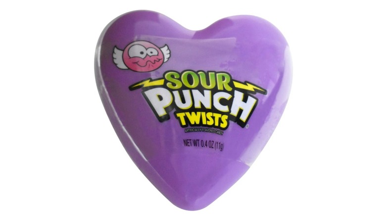 Heart-shaped box of Sour Punch Twists