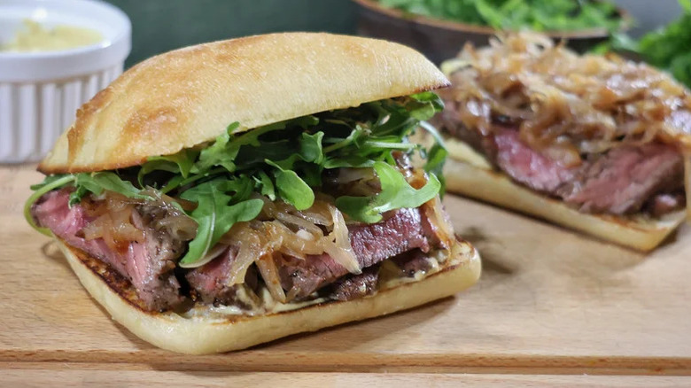 ciabatta roll with sirloin steak filling