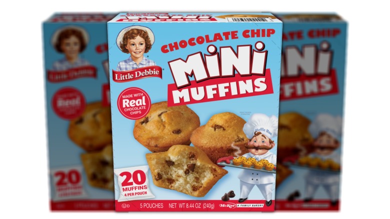 Box of mini chocolate chip muffins.