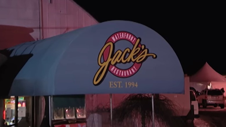 Front awning with the logo of Jack's Waterfront, as shown on Kitchen Nightmares