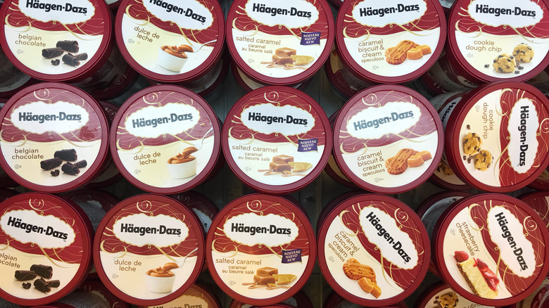 Assorted Häagen-Dazs ice cream flavors