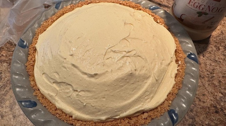 homemade egg nog pie